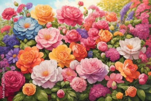 Many Beautiful Colourful and Realistic Flowers in one Frae