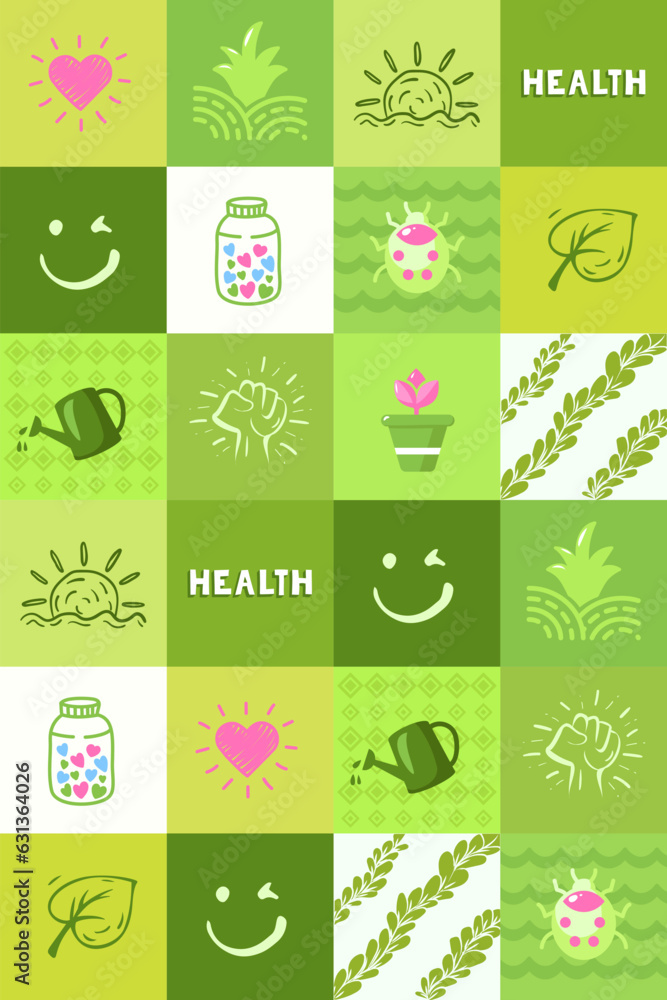 Free vector green health pattern Free vector green health pattern