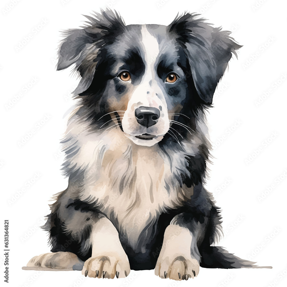 Adorable Watercolor Puppy Illustration on a White Backdrop