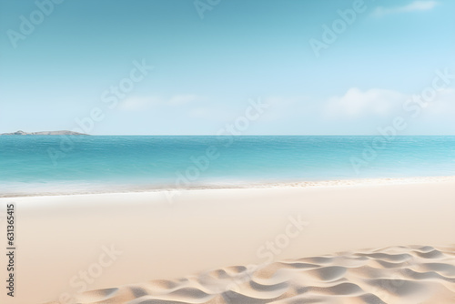 Sea beach with white sand beach blue sky with clouds, Summer Holiday background,  AI generate © Black Pig