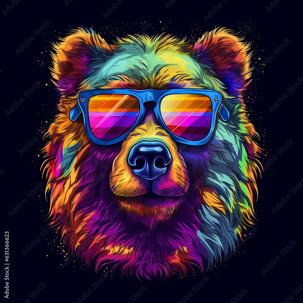 a bear with sunglasses
