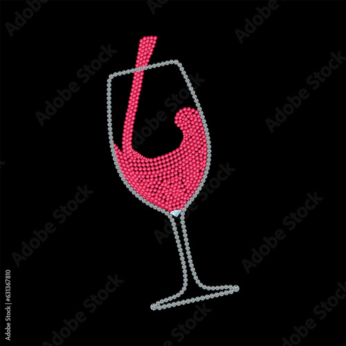 A glass of red wine made of Diamonds