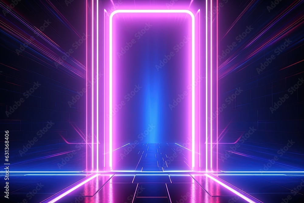 abstract futuristic geometric tunnel portal with pink blue glowing neon moving high speed wave lines and bokeh lights. Data transfer concept Fantastic wallpaper abstract futuristic geometric tunnel portal with pink blue glowing neon moving high speed wave lines and bokeh lights. Data transfer concept Fantastic wallpaper