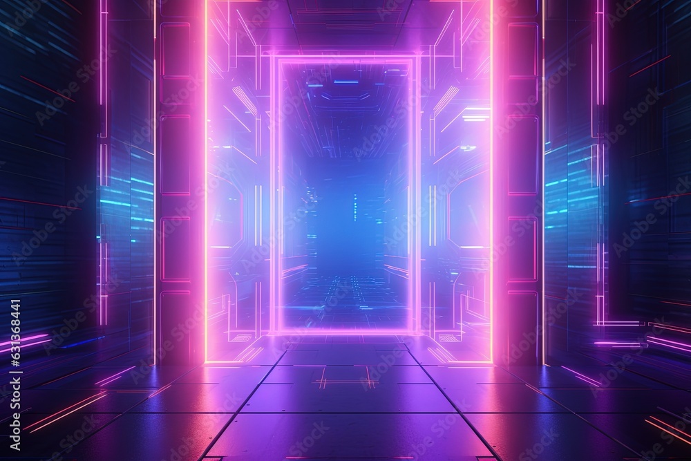 abstract futuristic geometric tunnel portal with pink blue glowing neon moving high speed wave lines and bokeh lights. Data transfer concept Fantastic wallpaper abstract futuristic geometric tunnel portal with pink blue glowing neon moving high speed wave lines and bokeh lights. Data transfer concept Fantastic wallpaper
