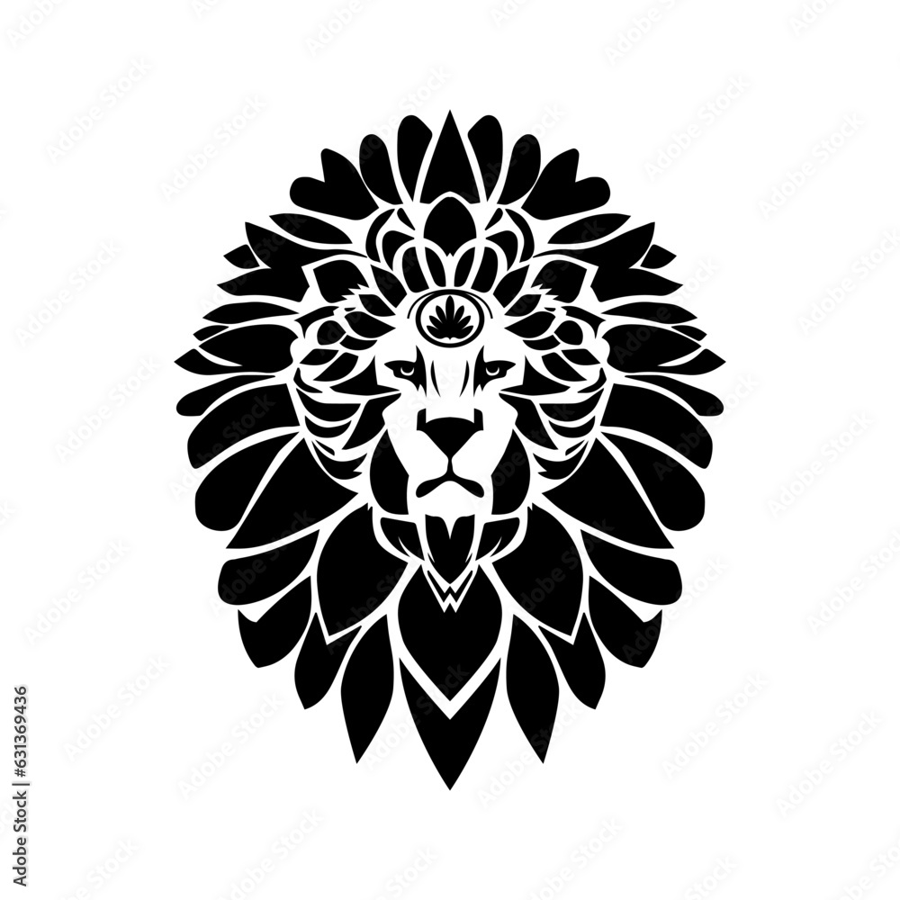 Serene Beast Floral Lion logo Emblem Serene Beast Floral Lion logo Emblem