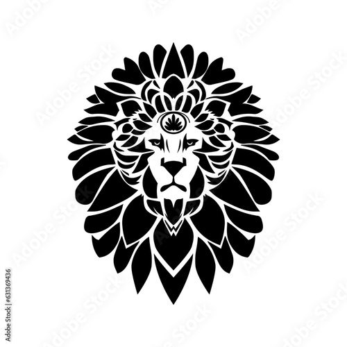 Serene Beast Floral Lion logo Emblem