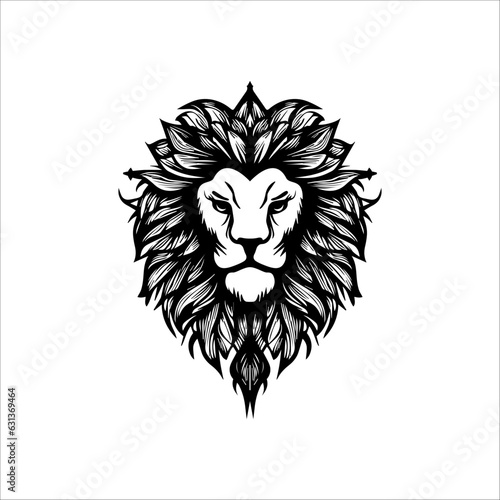 Floral Wildness Lion logo Vector Illustration