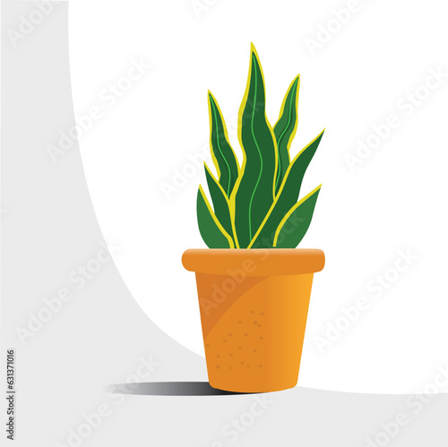 Houseplant potter plants Snack plant in pot vector eps