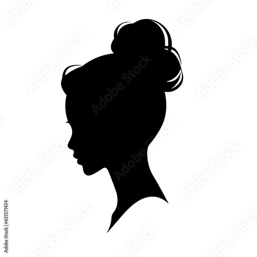 Girl's hair silhouettes Vector, Girl's hairstyles Silhouettes, women's hair silhouette, Hair black silhouettes illustration 