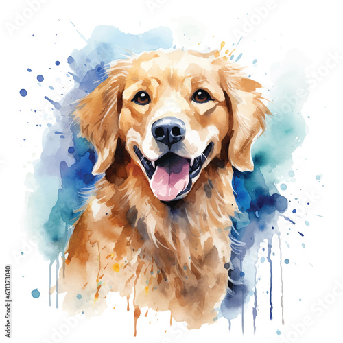 Playful Canine Artwork on a White Background