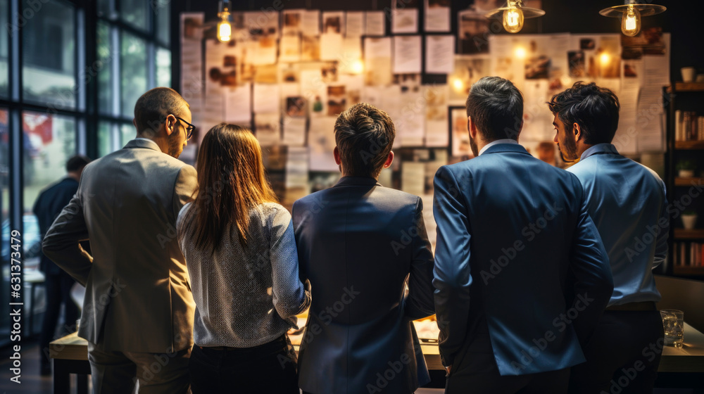 soft of blurred of backside business team. Group of brainstorming and creative thinking style. soft of blurred of backside business team. Group of brainstorming and creative thinking style.