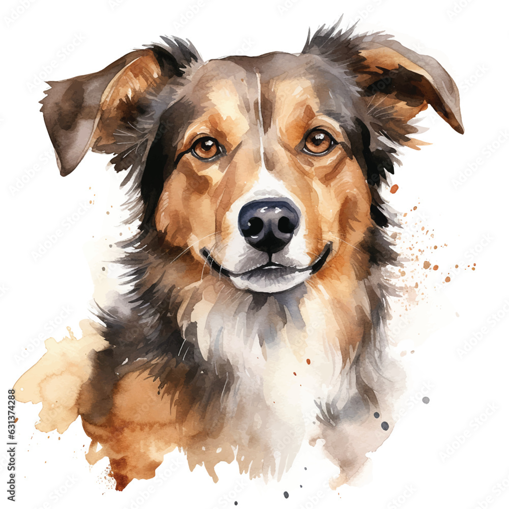 Energetic Pet Artwork on a White Background