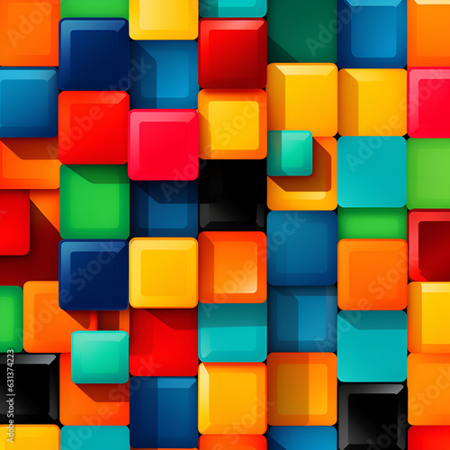 colorful blocks cube colorful square design  3d pattern geometric  AI generated