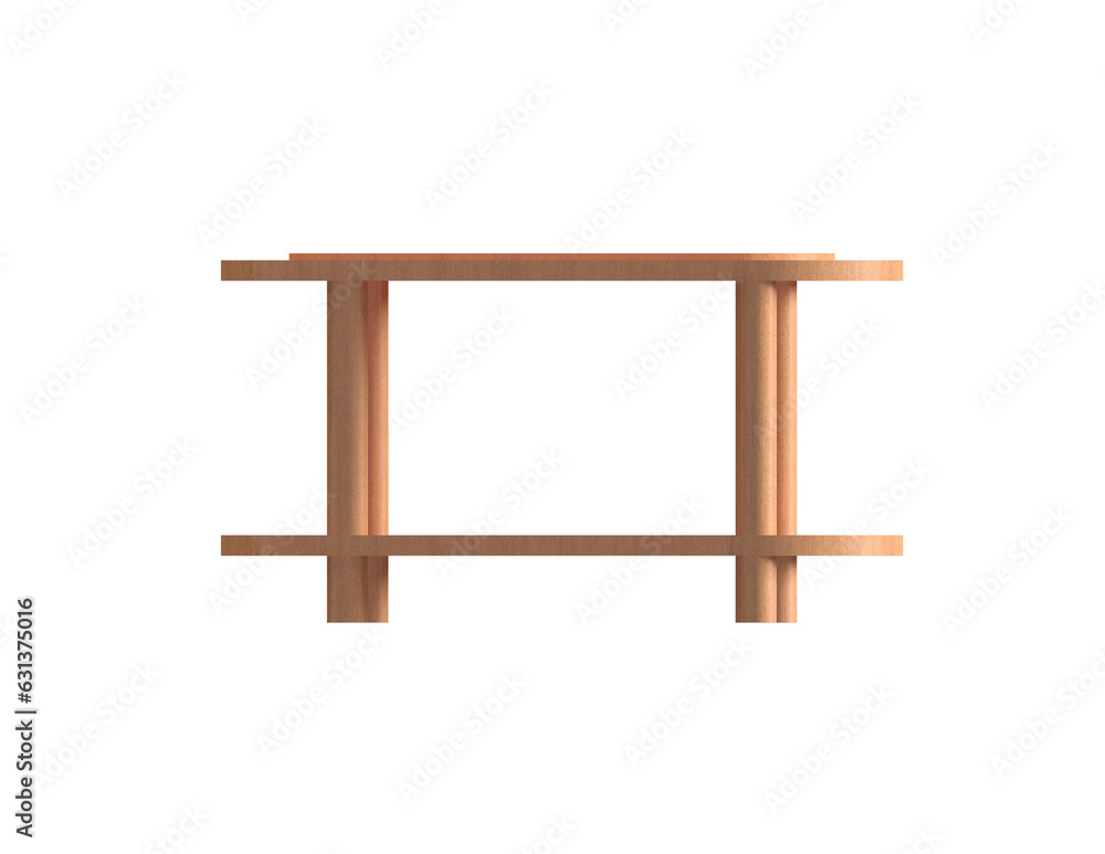 3d oval table design isolated in transparent background
