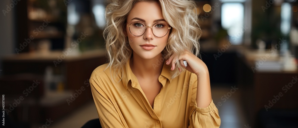 Fototapeta premium Thoughful woman looking at camera