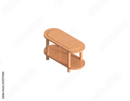 3d oval table design isolated in transparent background
