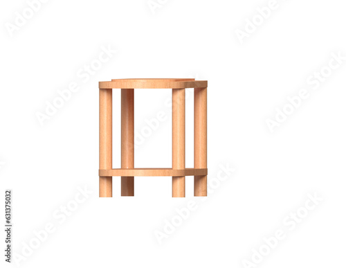 3d oval table design isolated in transparent background
