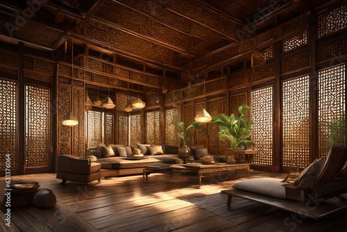 traditional thai style 3d rendering 