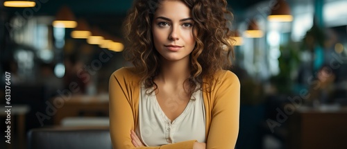 Thougful woman looking at camera