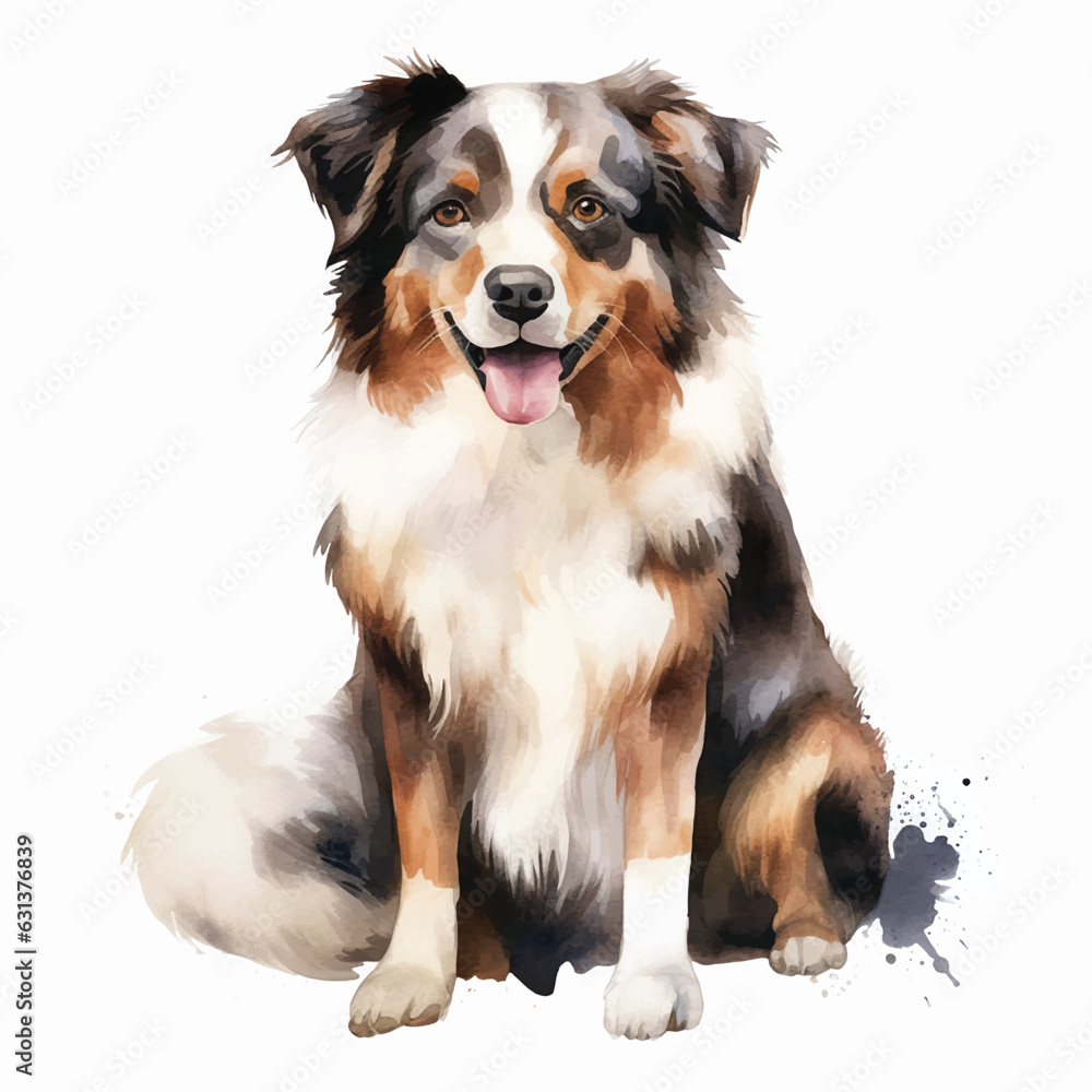 Dreamy Doggy Illustration with a Clean White Backdrop