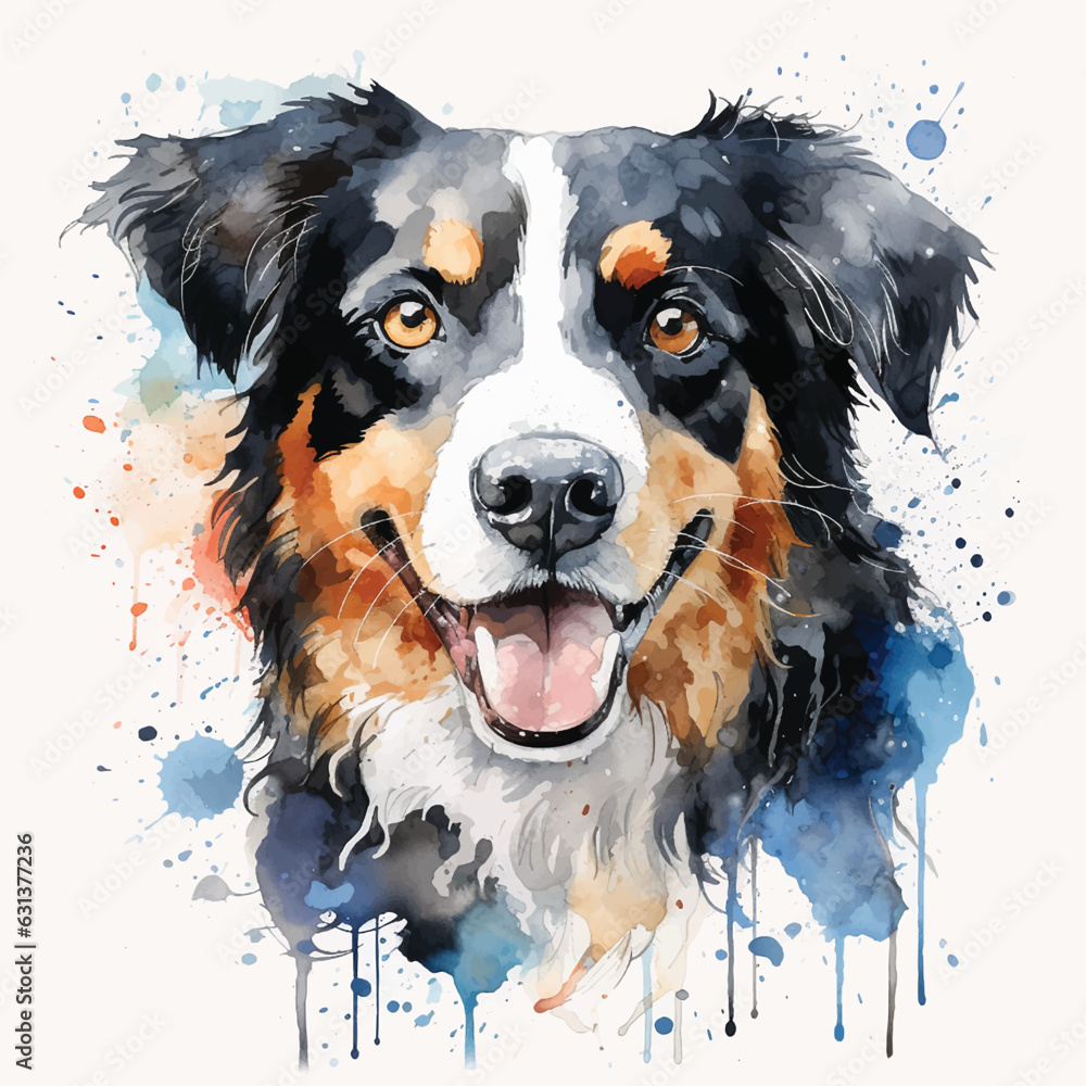 Tranquil Canine Illustration against a White Background