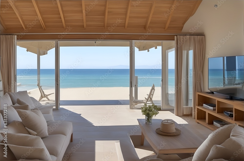 Obraz premium Habitación con vistas al mar