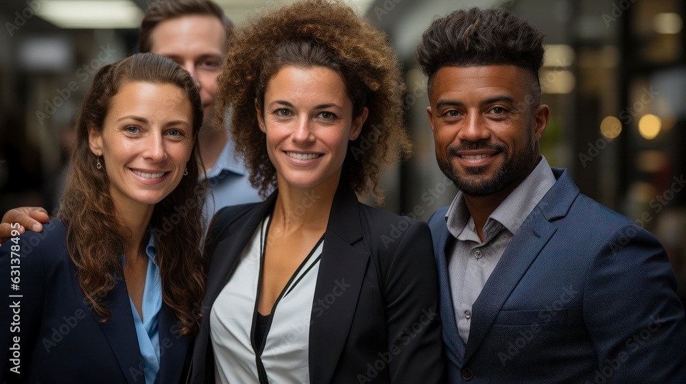 Successful business team, diverse, high energy, modern office, casual attire, teamwork and collaboration Successful business team, diverse, high energy, modern office, casual attire, teamwork and collaboration