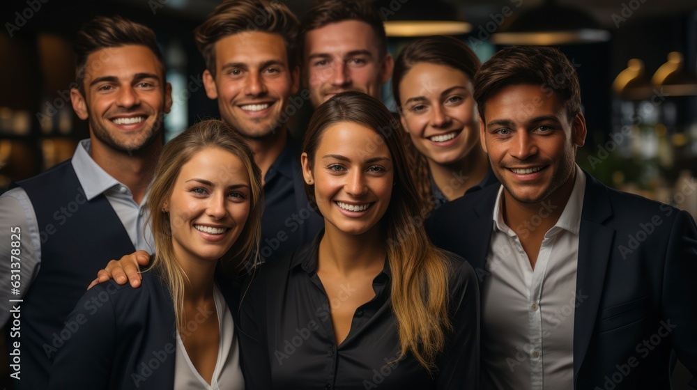 Successful business team, diverse, high energy, modern office, casual attire, teamwork and collaboration Successful business team, diverse, high energy, modern office, casual attire, teamwork and collaboration