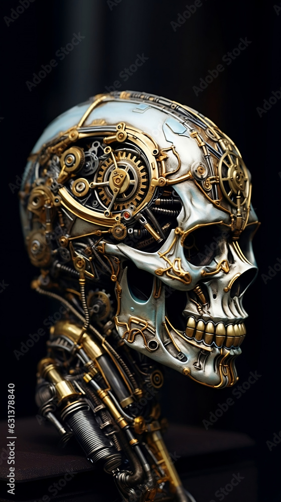 Fototapeta premium Cyborg skull