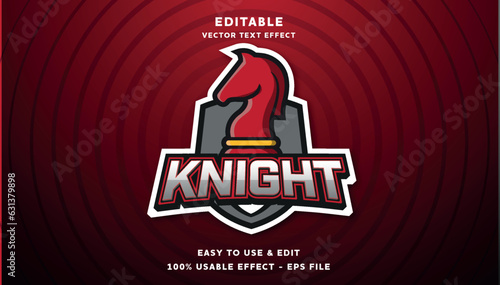 knight vector text effect with modern style design usable for logo or company campaign