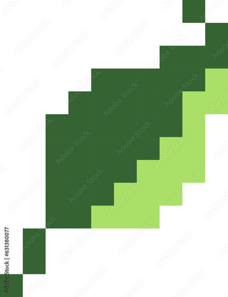 Leaf cartoon icon in pixel style Leaf cartoon icon in pixel style