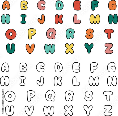 alphabet english font kids school