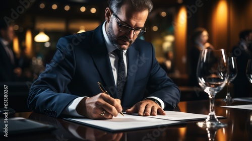 Signing a business contract, close-up on hand and pen, commitment, detailed