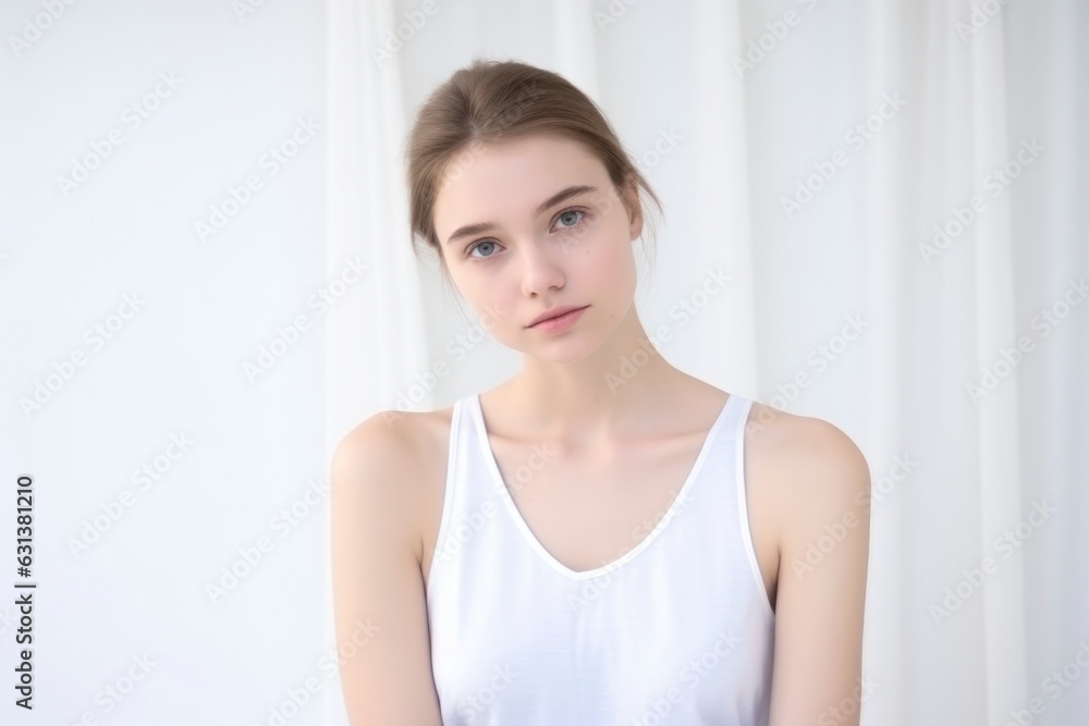 a portrait of young caucasian lady skin care beauty a portrait of young caucasian lady skin care beauty