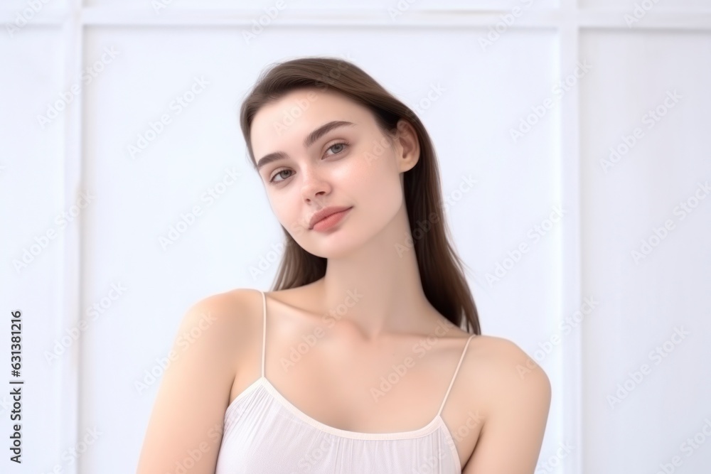 a portrait of young caucasian lady skin care beauty a portrait of young caucasian lady skin care beauty