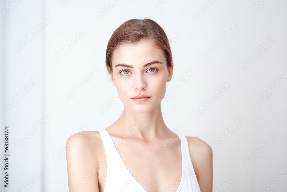 a portrait of young caucasian lady skin care beauty a portrait of young caucasian lady skin care beauty