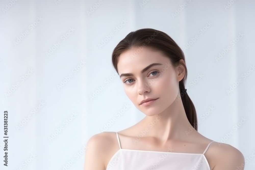 a portrait of young caucasian lady skin care beauty a portrait of young caucasian lady skin care beauty