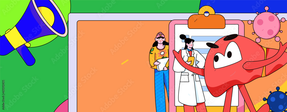 Fototapeta premium Medical Characters Anti-epidemic Flat Vector Concept Operation Hand Drawn Illustration 