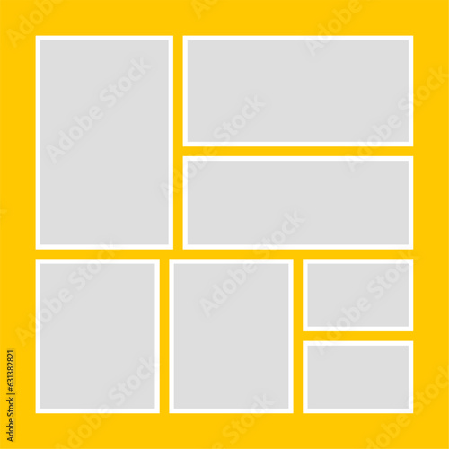 empty photo frame mood board collage template design
