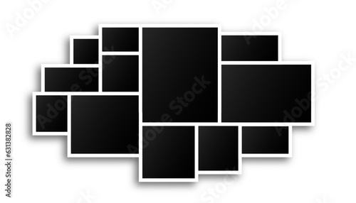 blank photo frame collage template organize album or gallery