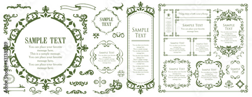 Fashionable frame. Design template. A set of gorgeous foreheads.