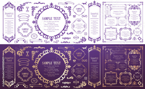 Fashionable frame. Design template. A set of gorgeous foreheads.