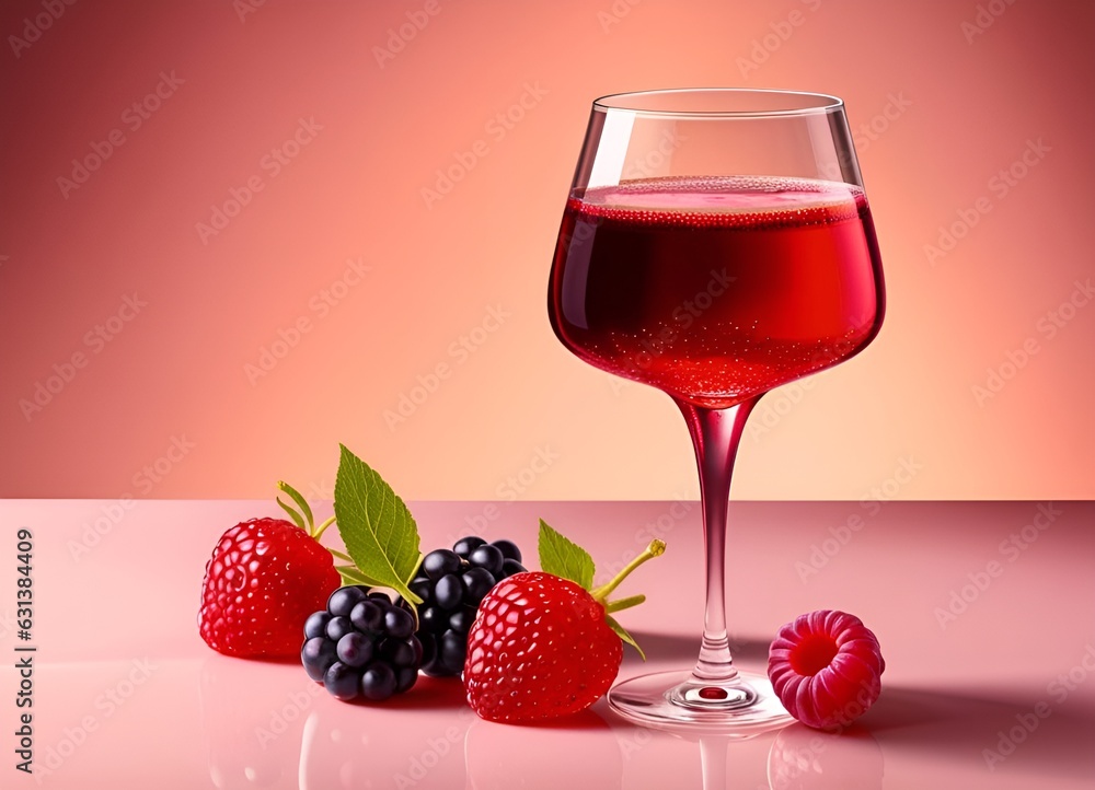 glass of kir royal and strawberries glass of kir royal and strawberries