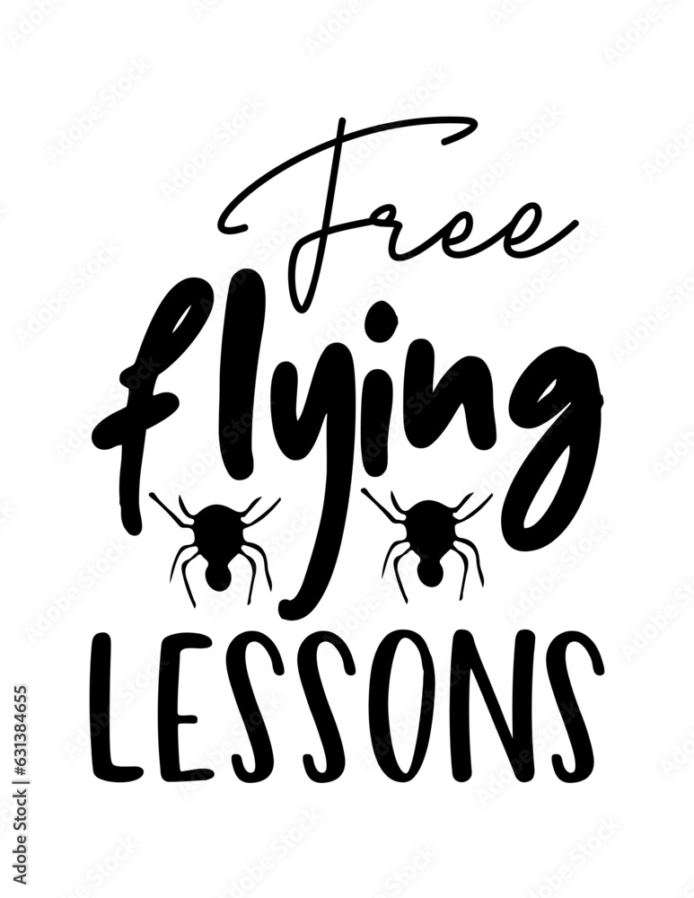 Fototapeta premium Free flying lessons, SVG Halloween Design