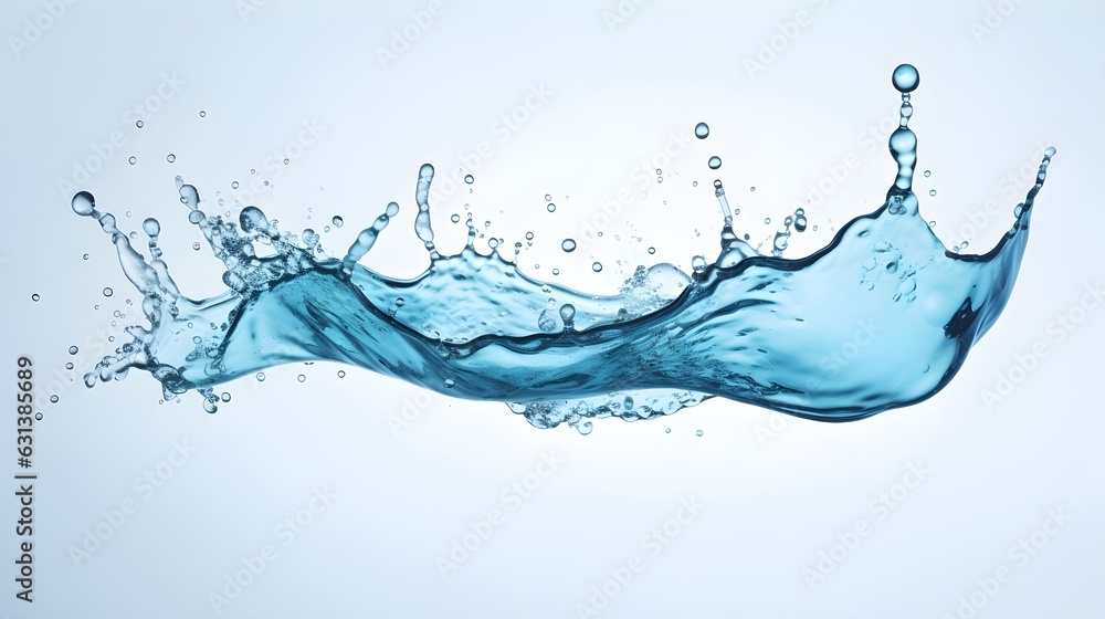 Aqua Elegance: Studio Shot of a Mesmerizing Light Blue Water Splash with Air Bubbles and Liquid Drops Aqua Elegance: Studio Shot of a Mesmerizing Light Blue Water Splash with Air Bubbles and Liquid Drops