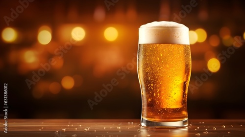 Cheers to Cool Vibes: Image of a Pint of Beer in a Modern Ba