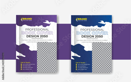 Annual report business book cover dsign template in a4 with vector
