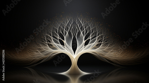 Simple fractal design against a monochrome background, representing constant expansion, generative AI