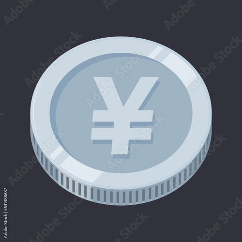 Silver Coin Japan Money Yen Vector