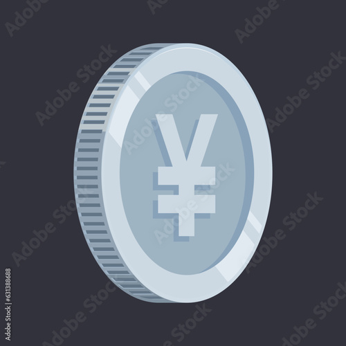 Yen Silver Coin Japan Money Vecto